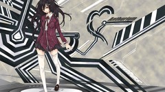 Anime Ribbons schoolgirls jackets skirts long hair pink eyes 