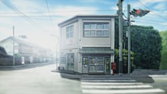 Anime roads buildings illustrations Nichijou
