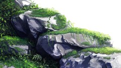 Anime rocks drawings anime girls scenic