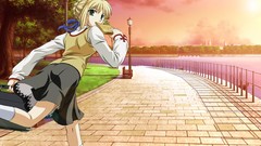 Anime running saber fate stay night fate series