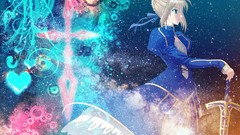 Anime saber blondes anime girls green eyes fate stay night fate 