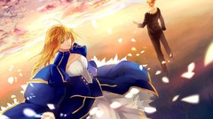 Anime saber fate stay night flower petals gilgamesh fate series
