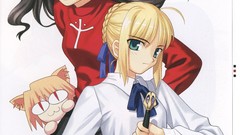 Anime saber tohsaka rin type-moon concept art artwork fate 
