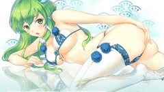 Anime Sample anime girls kochiya sanae green hair touhou video 