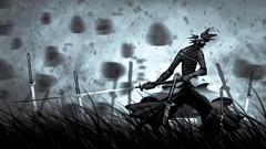 Anime samurai monochrome Swords bandages