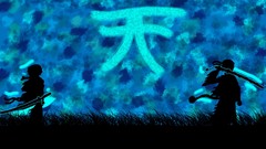 Anime samurai Swords Japanese characters