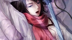 Anime scarfs anime girls short hair black hair mikasa ackerman 