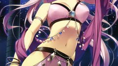 Anime scarfs blush pink hair long hair anime girls blue eyes 