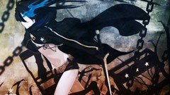 Anime scars chains anime girls blue eyes black rock shooter 