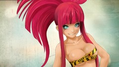 Anime scars smiling long hair anime girls green eyes redheads 