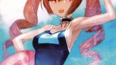 Anime school pink hair long hair anime girls animal ears cat 