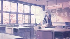 Anime school uniform anime girls classroom vocaloid school tie