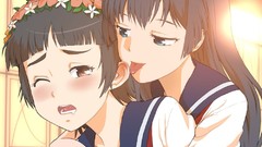 Anime schoolgirls anime girls blue eyes brown eyes school 