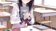 Anime schoolgirls blush anime girls classroom kishida mel