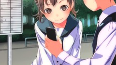 Anime schoolgirls school uniforms