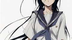 Anime schoolgirls school uniforms hyouka Simple Background 