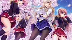 Anime schoolgirls stockings skirts walkure romanze kisaki mio 