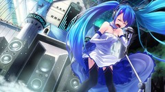 Anime screaming blue hair anime girls hatsune miku vocaloid