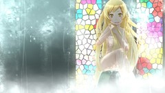 Anime series blondes long hair yellow eyes nisemonogatari 