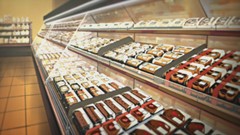 Anime shop indoors illustrations Nichijou