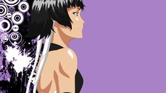 Anime short hair bleach braids purple hair vector art Soifon