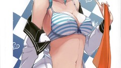 Anime short hair bra panties