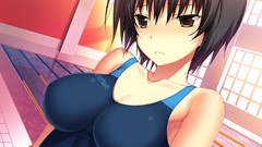 Anime short hair huge boobs swimsuits