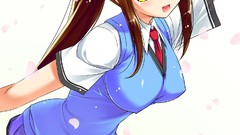 Anime short hair maki seifuku sakaki Simple Background