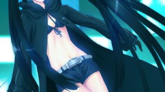 Anime Shorts anime girls blue eyes black rock shooter black hair