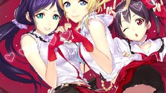 Anime Shorts blondes anime girls blue eyes green eyes purple 