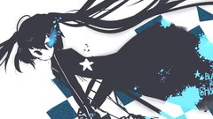 Anime Shorts flames anime girls black rock shooter black hair