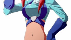 Anime Shorts gloves smiling anime girls blue eyes redheads 