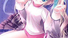 Anime Shorts Ribbons blondes anime girls blue eyes ro-kyu-bu 