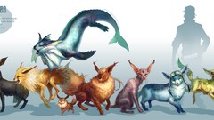 Anime silhouettes Pokemon vaporeon eevee espeon flareon glaceon 
