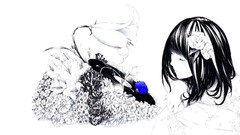 Anime Simple Background original characters selective coloring 