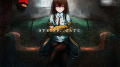 Anime sitting anime girls makise kurisu steins gate