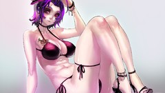 Anime sitting bikini high heels JEFFR