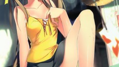 Anime skirts anime girls blue eyes panties artwork Kantoku 