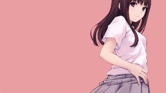 Anime skirts anime girls brown eyes brunettes panties 