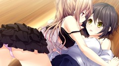Anime skirts anime girls brunettes game cg yuri underwear 