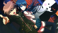 Anime skirts blue hair anime girls blue eyes brunettes school 