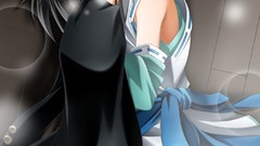 Anime skirts blush anime girls brown eyes gray hair Oda Nobuna 