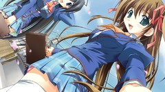 Anime skirts long hair