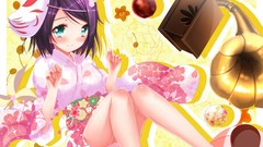 Anime skirts long hair anime girls brown eyes thigh highs