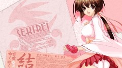 Anime skirts long hair anime girls brown eyes thigh highs