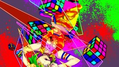 Anime skirts long hair anime girls brown eyes thigh highs