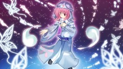 Anime skirts long hair green eyes touhou saigyouji yuyuko video 