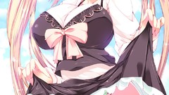 Anime skirts long hair maids panties Mitsurugi skirt lift