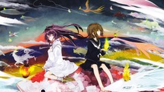 Anime skirts long hair pink eyes anime girls school uniforms 