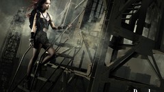 Anime skirts long hair skyscapes